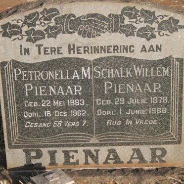 PIENAAR Schalk Willem 1878-1966 & Petronella M. 1883-1962