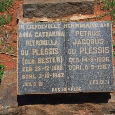 PLESSIS Petrus Jacobus, du 1896-1987 &amp; Anna Catharina Petronella BESTER 1898-1947