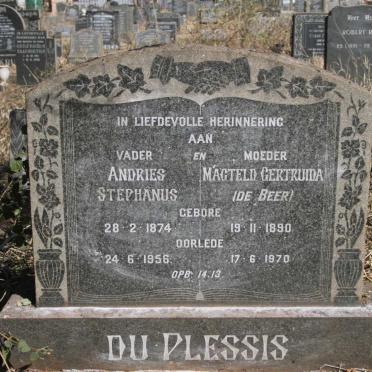 PLESSIS Andries Stephanus, du 1874-1956 & Magteld Gertruida DE BEER 1890-1970