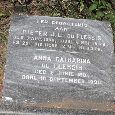 PLESSIS Pieter J.L., du 1895-1958 &amp; Anna Catharina 1901-1990