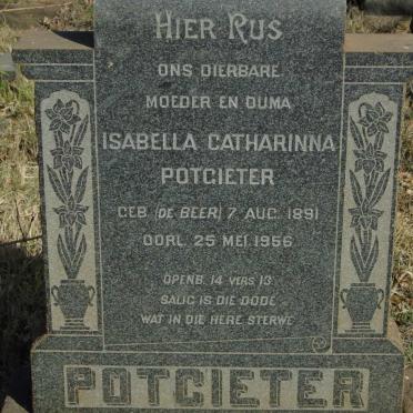 POTGIETER Isabella Catharinna nee DE BEER 1891-1956