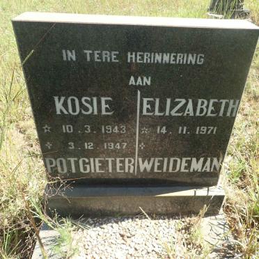 POTGIETER Kosie 1943-1947 :: WEIDEMAN Elizabeth 1971-