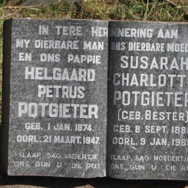 POTGIETER Helgaard Petrus 1874-1947 & Susarah Charlotte BESTER 1880-1965