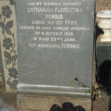 PEROLD Catharina Florentina nee VAN DER SPUY -1939