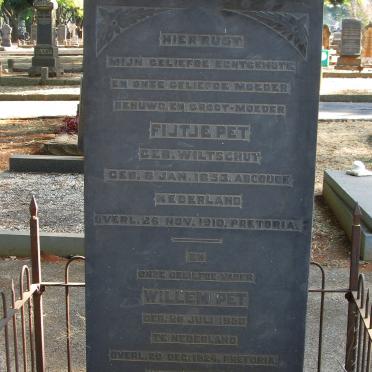 PET Willem 1850-1924 &amp; Fijtje WILTSCHUT 1853-1910