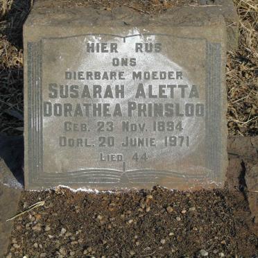PRINSLOO Susarah Aletta Dorathea 1894-1971