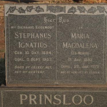 PRINSLOO Stephanus Ignatius 1894-1957 & Maria Magdalena MEIRING 1893-1972