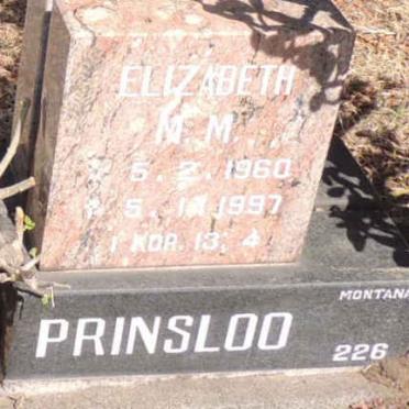 PRINSLOO Elizabeth N.M. 1960-1997