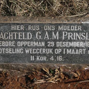 PRINSLOO Machteld G.A.M. nee OPPERMAN 1890-1945