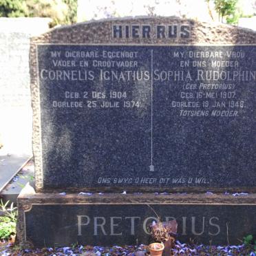 PRETORIUS Cornelis Ignatius 1904-1974 &amp; Sophia Rudolphina PRETORIUS 1907-1948
