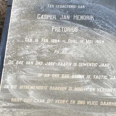 PRETORIUS Casper Jan Hendrik 1884-1954