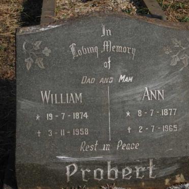 PROBERT William 1874--1958 & Ann 1877-1965