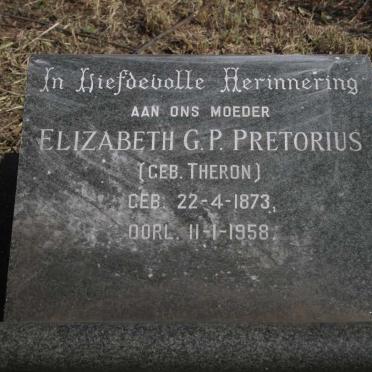 PRETORIUS Elizabeth G.P. nee THERON 1873-1958