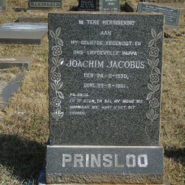 PRINSLOO Joachim Jacobus 1930-1961