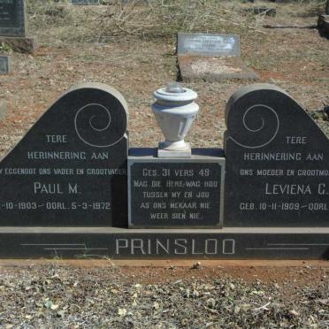 PRINSLOO Paul M. 1903-1972 & Leviena C. 1909-1977