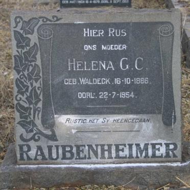 RAUBENHEIMER Helena G.C. nee WALDECK 1886-1954