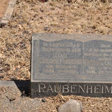 RAUBENHEIMER George Frederik 1873-1955 &amp; Esther Cornelya 1904-1975