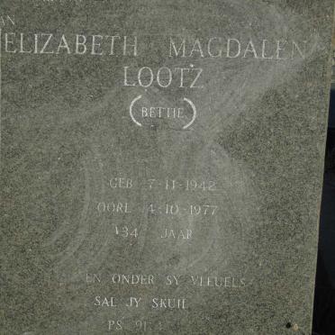 RADEMEYER Elizabeth Magdalena nee LOOTZ 1942-1977