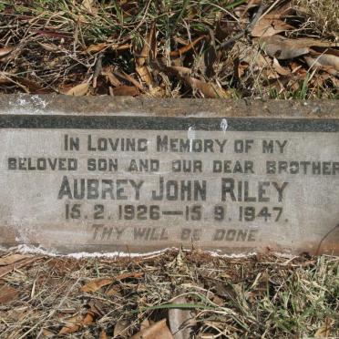 RILEY Aubrey John 1926-1947