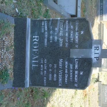 ROFAIL Frederic John 1910-1974 &amp; Mary Veronica 1908-1998