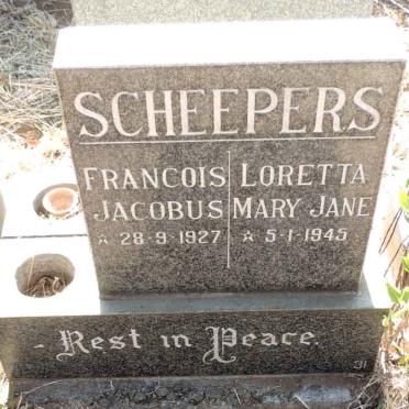 SCHEEPERS Francois Jacobus 1927-  & Loretta Mary Jane 1945- 