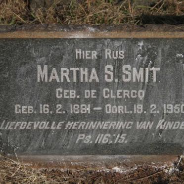 SMIT Martha S. nee DE CLERCQ 1881-1950