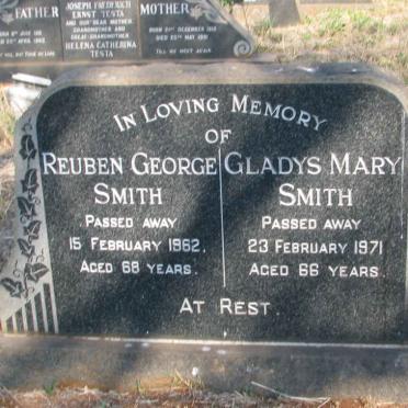 SMITH Reuben George -1962 &amp; Gladys Mary -1971