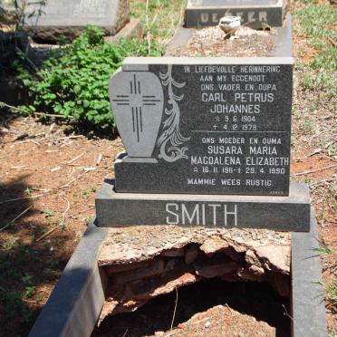SMITH Carl Petrus Johannes 1904-1978 &amp; Susara Maria Magdalena Elizabeth 1911-1990