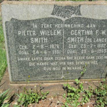 SMITH Pieter Willem 1876-1951 & Gertina F.W. DE LANGE 1882-1965