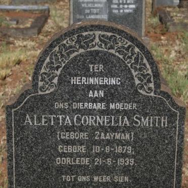 SMITH Aletta Cornelia nee ZAAYMAN 1879-1939