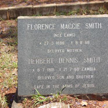 SMITH Florence Maggie nee LANG 1886-1968 :: SMITH Herbert Dennis 1918-1967