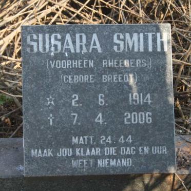 SMITH Susara voorheen RHEEDERS nee BREEDT 1914-2006