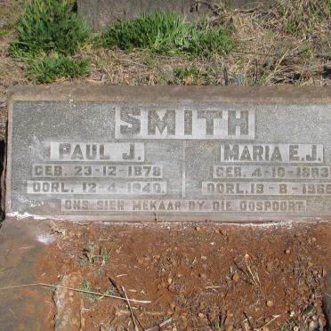 SMITH Paul J. 1878-1940 &amp; Maria E.J. 1883-1966