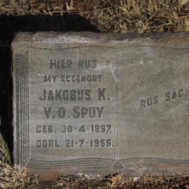 SPUY Jakobus K., v.d. 1897-1955