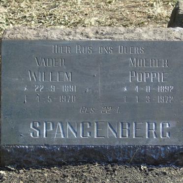 SPANGENBERG Willem 1891-1970 &amp; Poppie 1892-1972