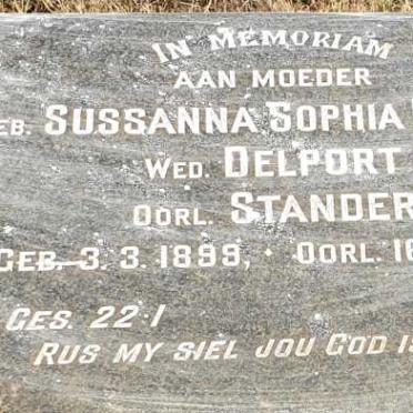 STANDER Sussanna Sophia voorheen DELPORT nee PIETERSE 1899-1954