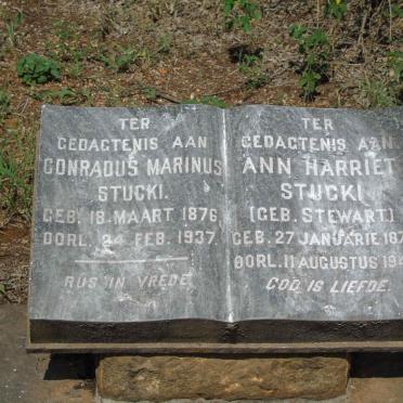 STUCKI Conradus Marinus 1876-1937 & Ann Harriet STEWART 1876-1943