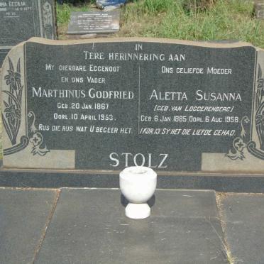 STOLZ Marthinus Godfried 1867-1953 & Aletta Susanna VAN LOGGERENBERG 1885-1958