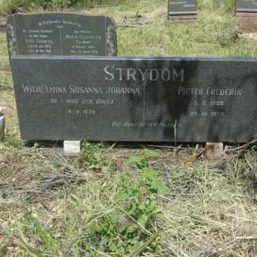 STRYDOM Pieter Frederik 1905-1978 & Wilhelmina Susanna Johanna BRITS 1906-1978