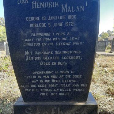 STOFBERG Jan Hendrik Malan 1886-1972