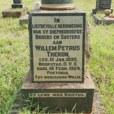 THERON Willem Petrus 1899-1924