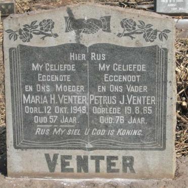 VENTER Petrus J. -1965 & Maria H. -1949