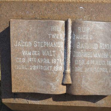 WALT Jacob Stephanus, van der 1871-1918 :: WALT Barend Rudolf Godfried, van der 1877-1942