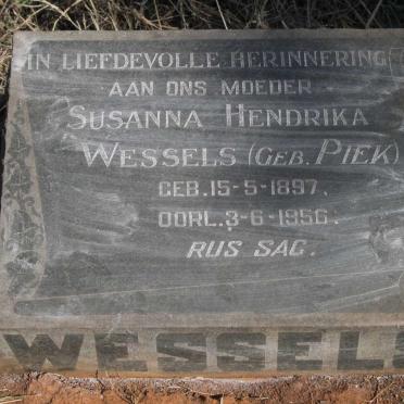 WESSELS Susanna Hendrika nee PIEK 1897-1956