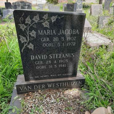 WESTHUIZEN David Stefanus, van der 1905-1981 &amp; Maria Jacoba 1907-1972