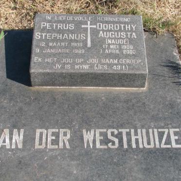 WESTHUIZEN Petrus Stephanus, van der 1908-1989 &amp; Dorothy Augusta NAUDE 1908-2000