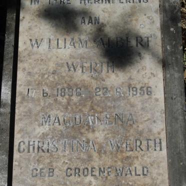WERTH William Albert 1896-1956 & Magdalena Christina GROENEWALD 1897-1963
