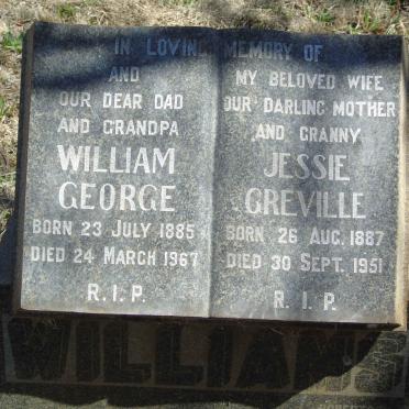 WILLIAMS William George 1885-1967 &amp; Jessie Greville 1887-1951