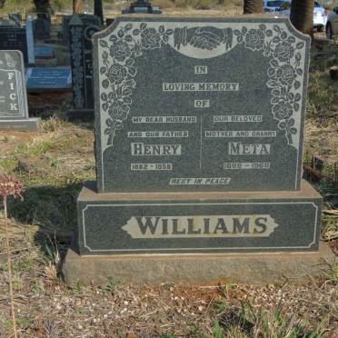 WILLIAMS Henry 1882-1958 &amp; Meta 1888-1968