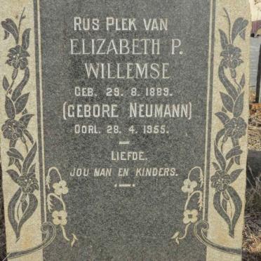 WILLEMSE Elizabeth P. nee NEUMANN 1889-1955